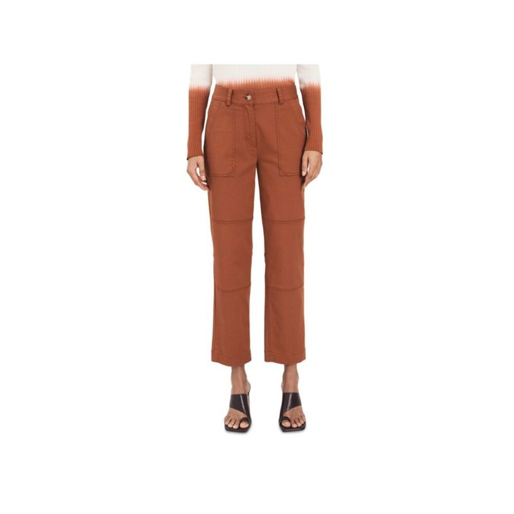 DEREK LAM 10 CROSBY Womens Orange Zippered Wear To Work Straight leg Pants 4